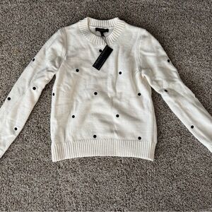 Banana Republic Black and White Star Pattern Crew Neck Sweater